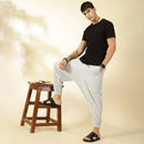 Cotton Harem Pants for Men | Melange Grey | Stripes