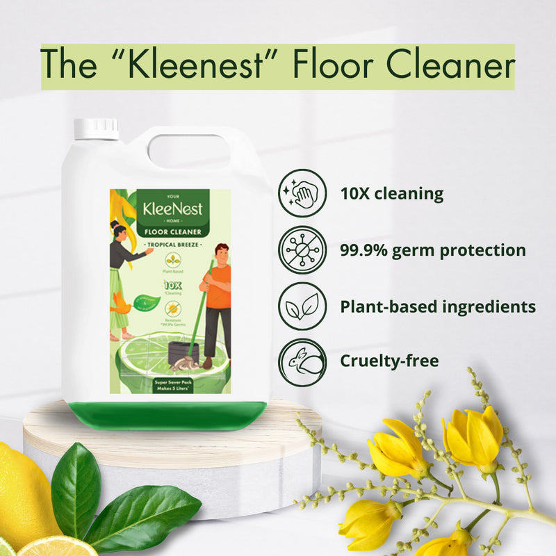 Natural Floor Cleaner | Liquid Concentrate | Tropical Breeze | 300 ml | Makes 5 L