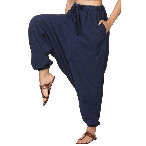 Cotton Harem Pants for Women | Dark Blue