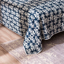 Cotton Quilt with Pillow Shams | Paisley Print | Navy Blue