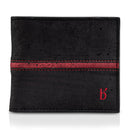 Cork Bi-Fold Wallet for Men | Midnight Black & Maroon