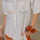 Linen Women Shirt | Half Sleeves | Off-White