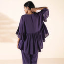 Cotton Flared Co Ord Set for Women | Purple