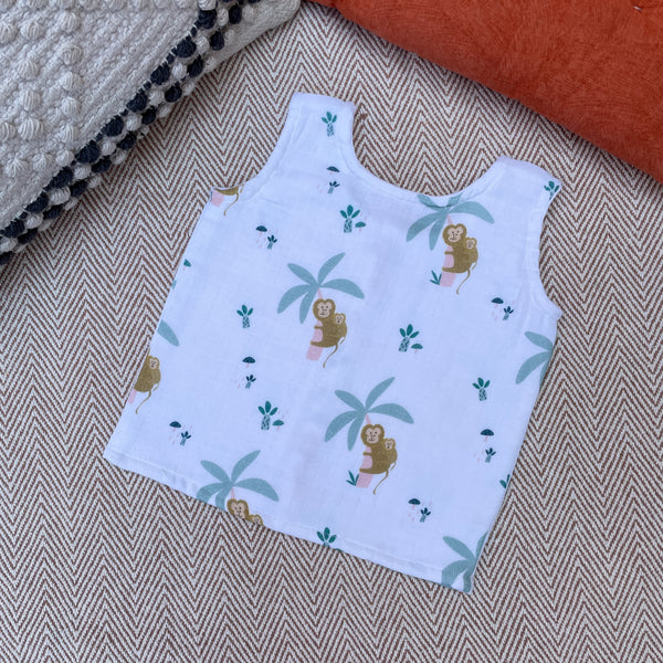 Muslin Jablas for Kids | Printed | Blue | Set of 2