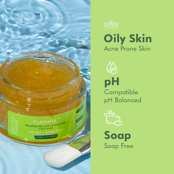 Exfoliating Face Mask | Oily Acne Prone Skin with Salicylic & Saffron Petals | 50 g