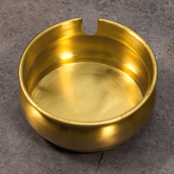 Brass Wide Tea Strainer with Resting Pot | Matte Finish | Gold | 2 Pcs