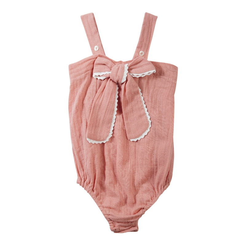 Cotton Onesie for Baby | with Adjustable Strap | Earthen Rose