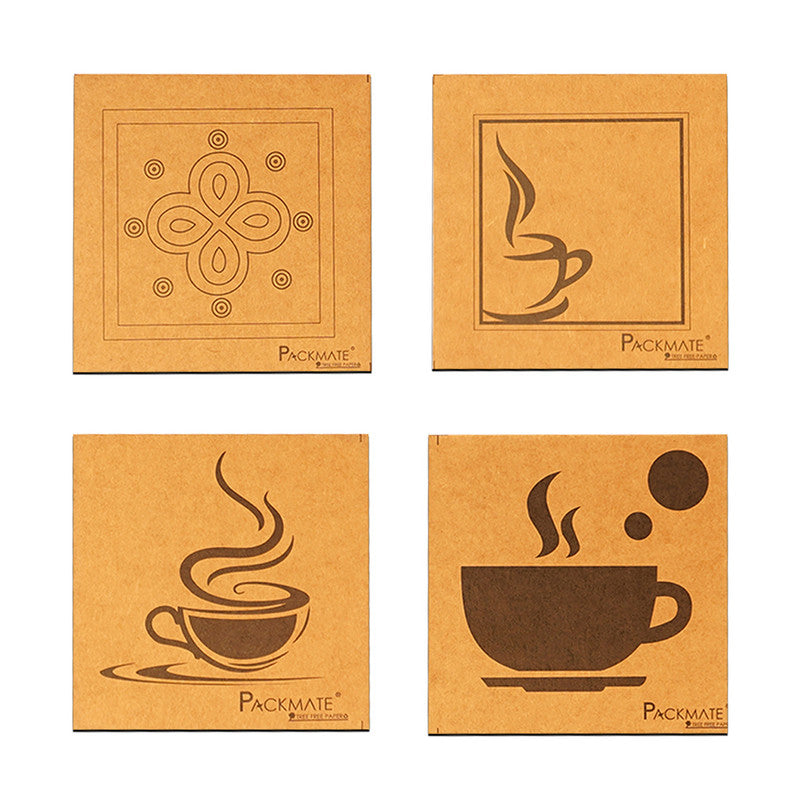 Coasters | 100% Recycled Paper | Set of 4 | Pack of 2