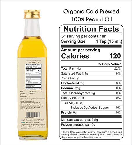 Peanut Oil  | Groundnut Oil | Organic Cold Pressed | 500 ml