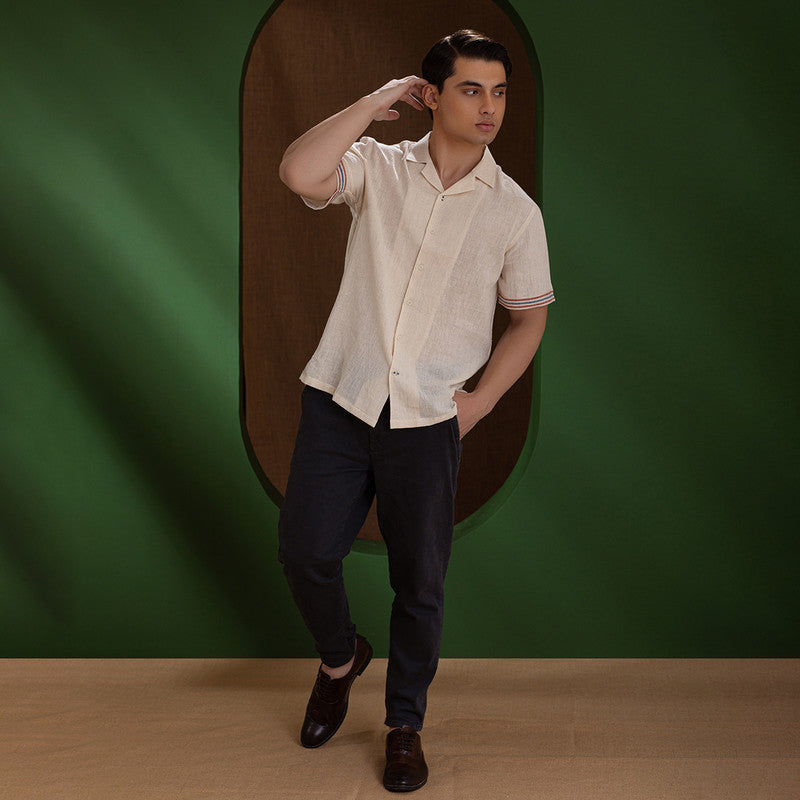 Kala Cotton Shirt for Men | Half Sleeves | Ivory