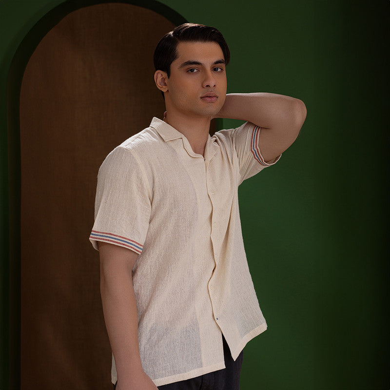 Kala Cotton Shirt for Men | Half Sleeves | Ivory