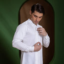 Organic Cotton White Kurta for Men | Asymmetric