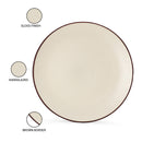 Ceramic Serving Plate | Stoneware | Microwave & Dishwasher Safe | Off White | Small | Set of 4