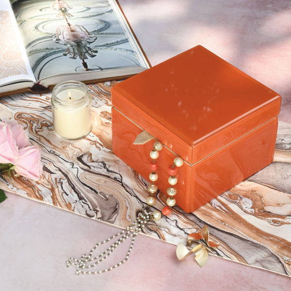 Glass Jewellery Utility Box | Orange