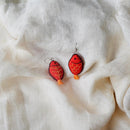 Dangler Hook Earrings for Women | Hand Embroidered| Red.