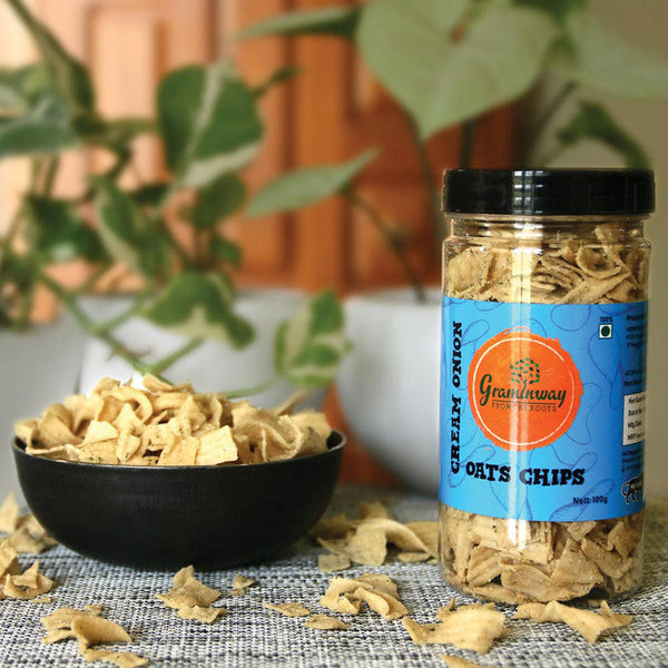 Natural Cream Onion Oats Chips | Fibre-Rich | 100 g