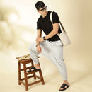 Cotton Harem Pants for Men | Melange Grey | Stripes