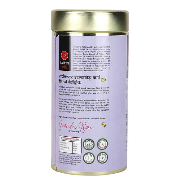 Lavender Rose Green Tea | Loose Leaves | Relax & Sleep | 100 g
