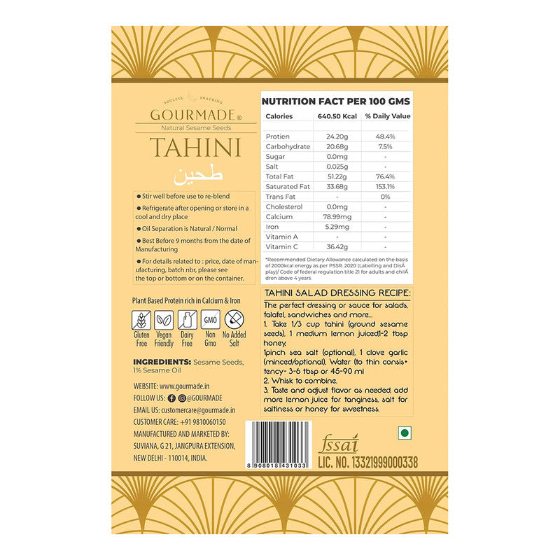 Tahini Paste for Cooking | Natural Sesame Seeds | Dips and Cooking | Sesame Paste Sauce | 500 g