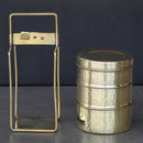 Brass Tiffin Box | 3 Layer | Golden