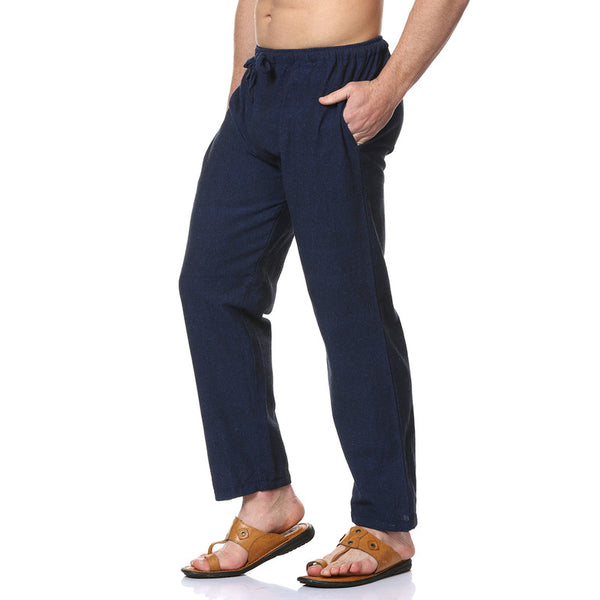 Cotton Pajama Pants for Men | Dark Blue & Light Blue | Pack of 2