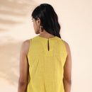 Cotton Co Ord Set for Women | Lime | Sleeveless