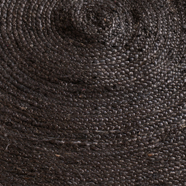 Jute Round Carpet | Black | Ultra Large - 4 x 4 Feet