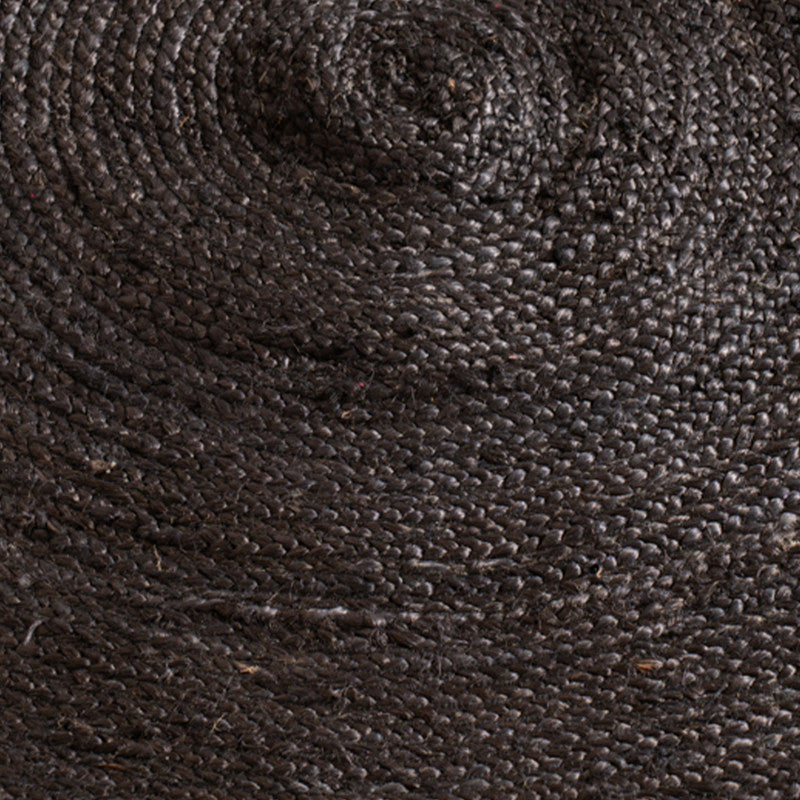 Jute Round Carpet | Black | Ultra Large - 4 x 4 Feet