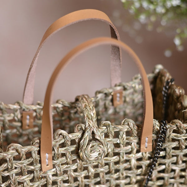 Mini Handbag for Women | Sabai Grass | Gold