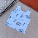 Muslin Jablas for Kids | Printed | Blue | Set of 2