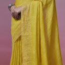 Linen Saree | Lime Yellow