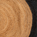 Jute Round Floor Carpet | Black Border | Ultra Large - 4x4