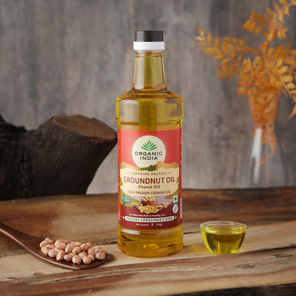 Organic India | Groundnut Oil | Cold Pressed | 1 Litre