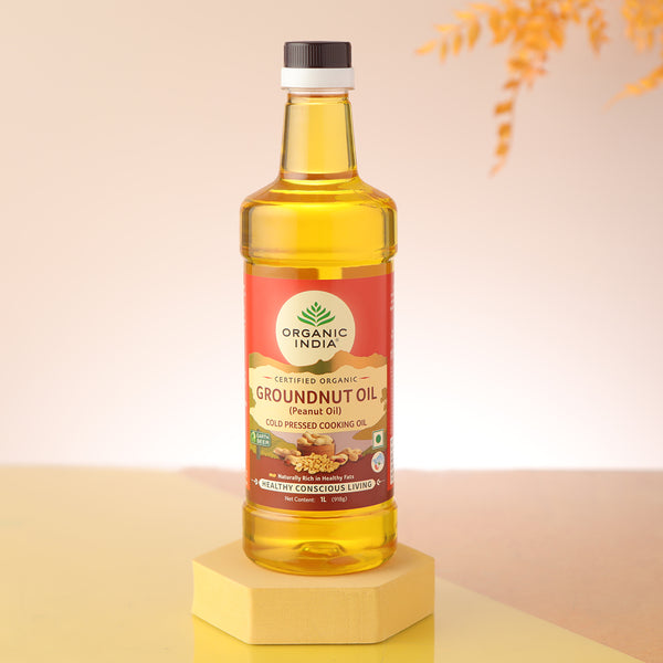 Organic India | Groundnut Oil | Cold Pressed | 1 Litre