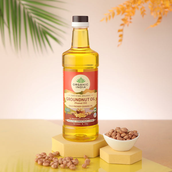 Organic India Groundnut Oil | Cold Pressed | 1 Litre