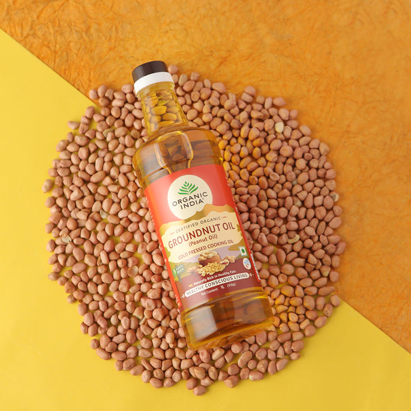 Organic India | Groundnut Oil | Cold Pressed | 1 Litre