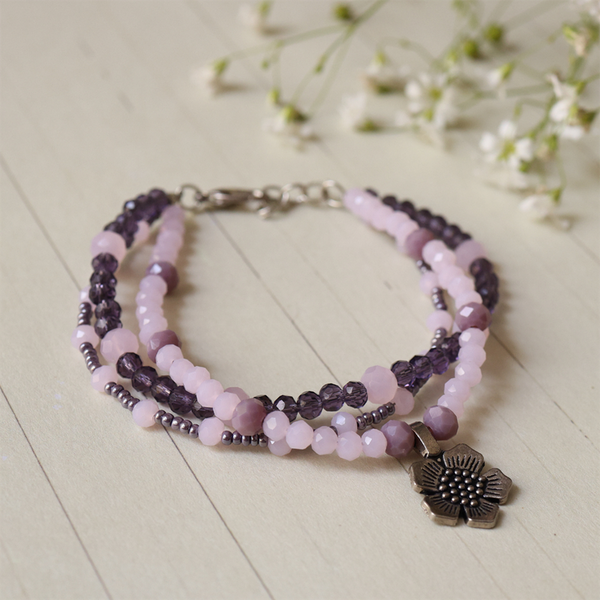 Pink Beaded Bracelet for Women | Recyclable Beads | Multilayer