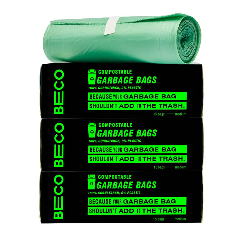 Garbage Bags | Compostable Medium | 19 X 21 | 15 Pieces | Pack of 3