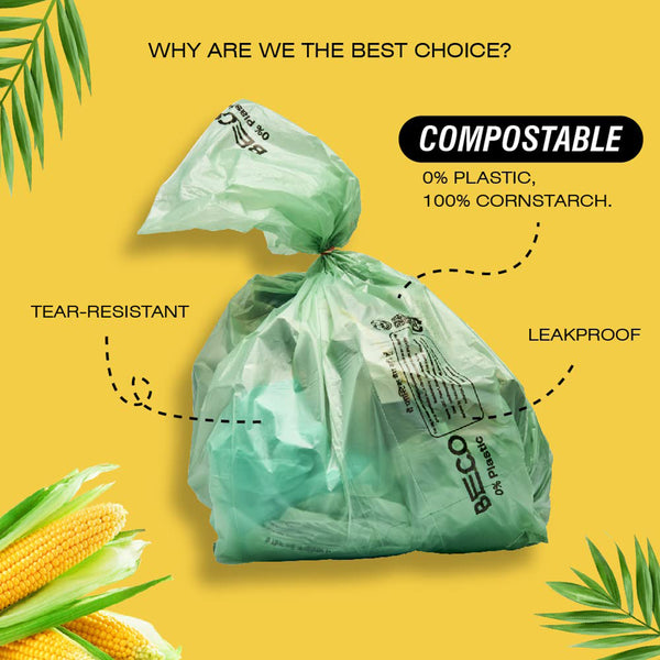 Garbage Bags | Compostable Medium | 19 X 21 | 15 Pieces | Pack of 3