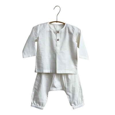 Organic Cotton Kids Kurta Pajama Set | White
