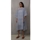 Blue Printed Cotton Kaftan