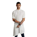 Kurta for Men | Hemp | Hi-Low Style | White