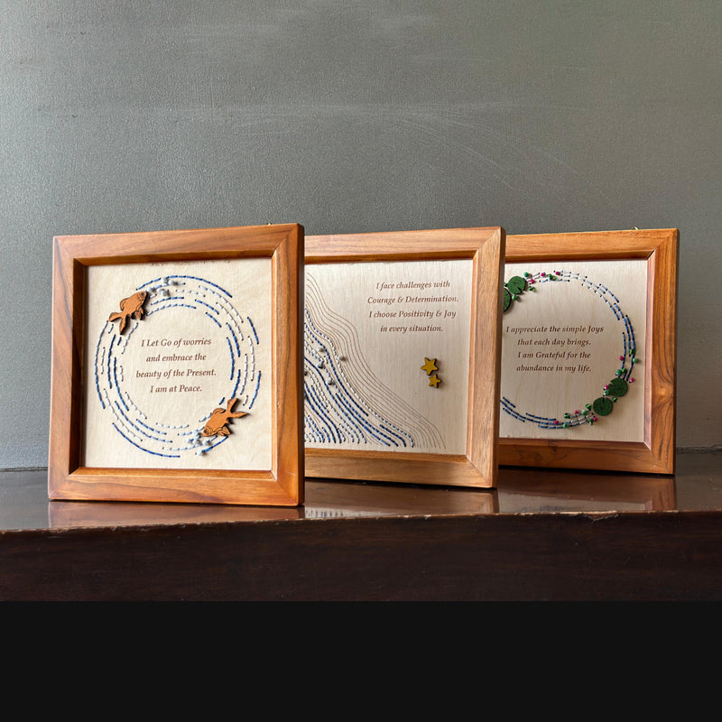 Wooden Affirmation Frame | Courage | Brown