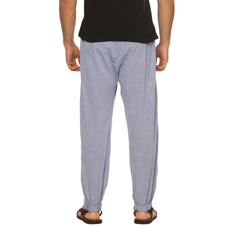 Cotton Jogger Pants for Men | Lavender Blue | Front Pocket