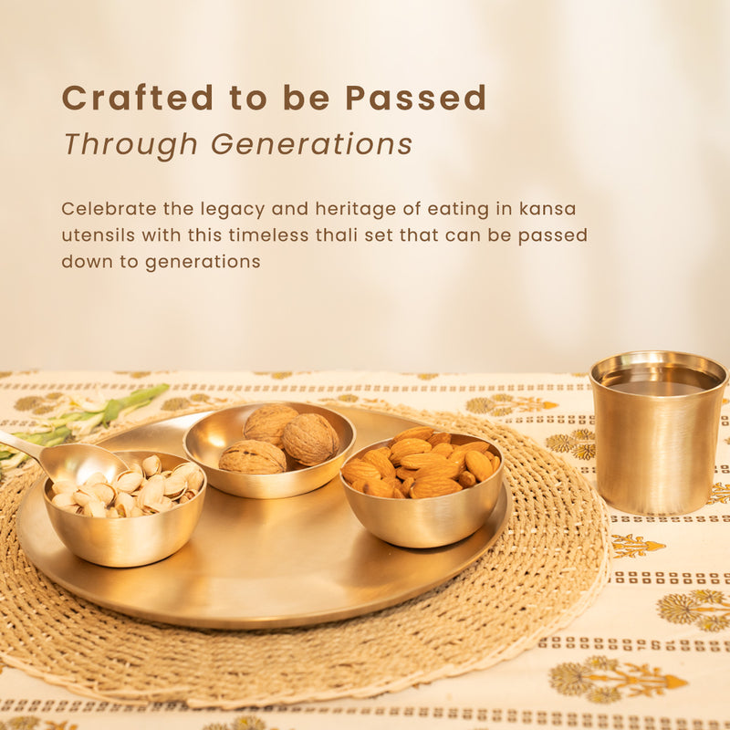 Kansa Thali Set | 6 Pieces | 11 inches | Boost Immunity