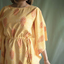 Yellow Short Kaftan | Lyocell | Printed