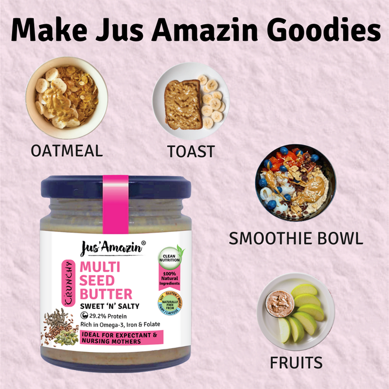 Crunchy Seed Butter | Flax & Sunflower Seeds | 29.2% Protein | Rich in Omega-3 | 200 g