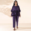 Cotton Flared Co Ord Set for Women | Purple