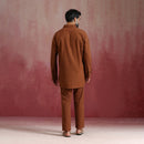 Cotton Brown Kurta Set for Men | Shirt Collar