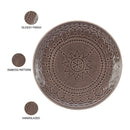 Ceramic Dinner Plate | Stoneware Emboss Design | Large | 10.6 Inches | Ash Grey | Set of 6